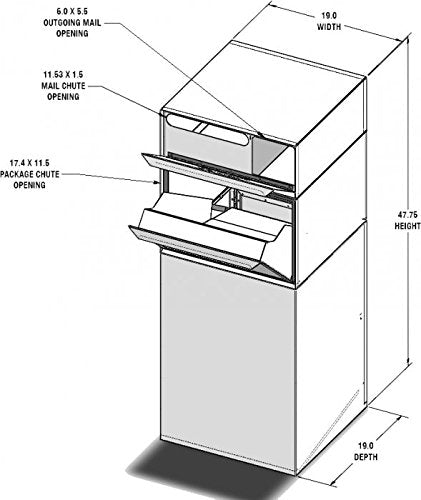 dVault® Full Service Vault DVCS0015 Secure Curbside Mailbox/Package Drop with Locking Letterbox (Black)