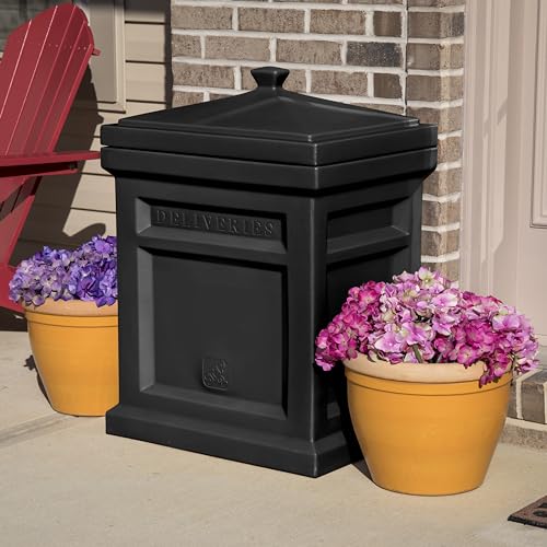 Step2 Express Package Delivery Box for Outside, Durable Weather Resistant, Parcel Outdoor Storage Box, Black
