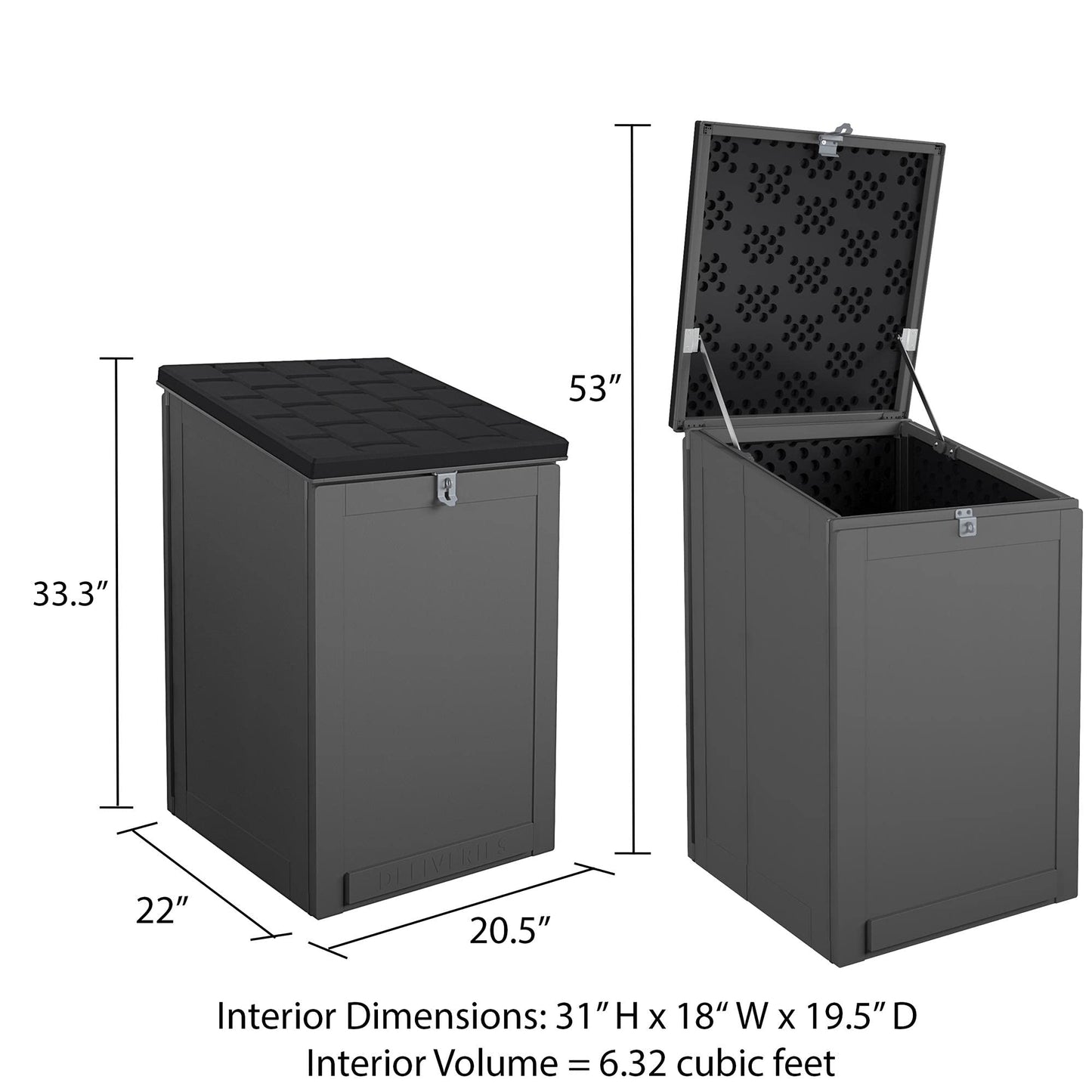 COSCO 88333BGY1E BoxGuard Large Lockable Package Delivery and Storage Box, 6.3 Cubic feet, Black/Grey