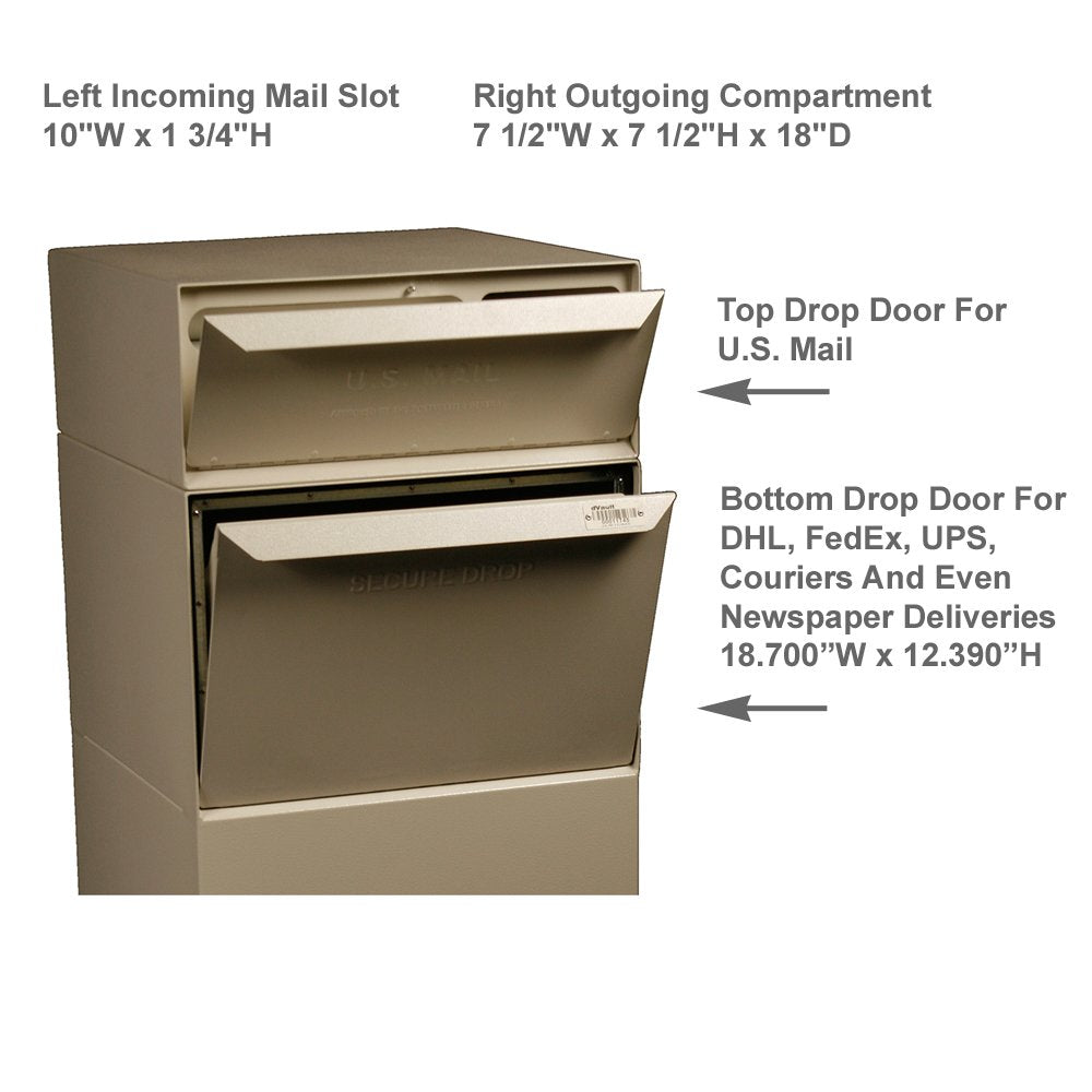 dVault® Full Service Vault DVCS0015 Secure Curbside Mailbox/Package Drop with Locking Letterbox (Black)