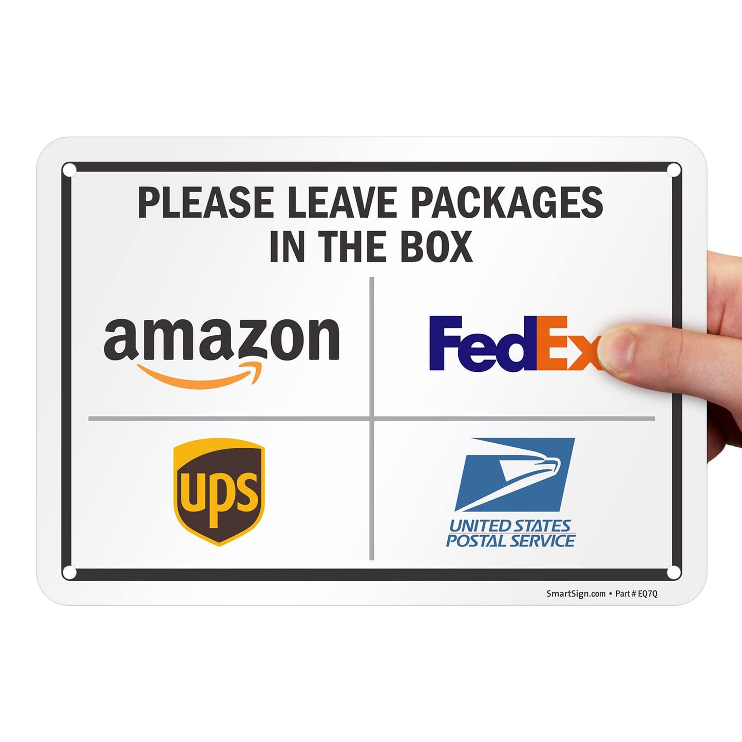 SmartSign 7 x 10 inch “Please Leave Packages In The Box - Amazon, FedEx, UPS, USPS” Delivery Instructions Metal Sign, 40 mil Laminated Rustproof Aluminum, Multicolor