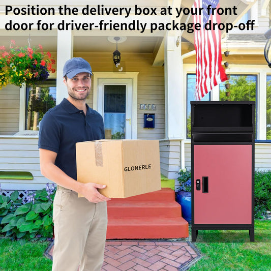 Package Delivery Boxes for Outside, Extra Large Lockable Parcel Drop Box, Waterproof Galvanized Alloy Parcel Mailbox, Secure Anti-Theft for Porch Curbside