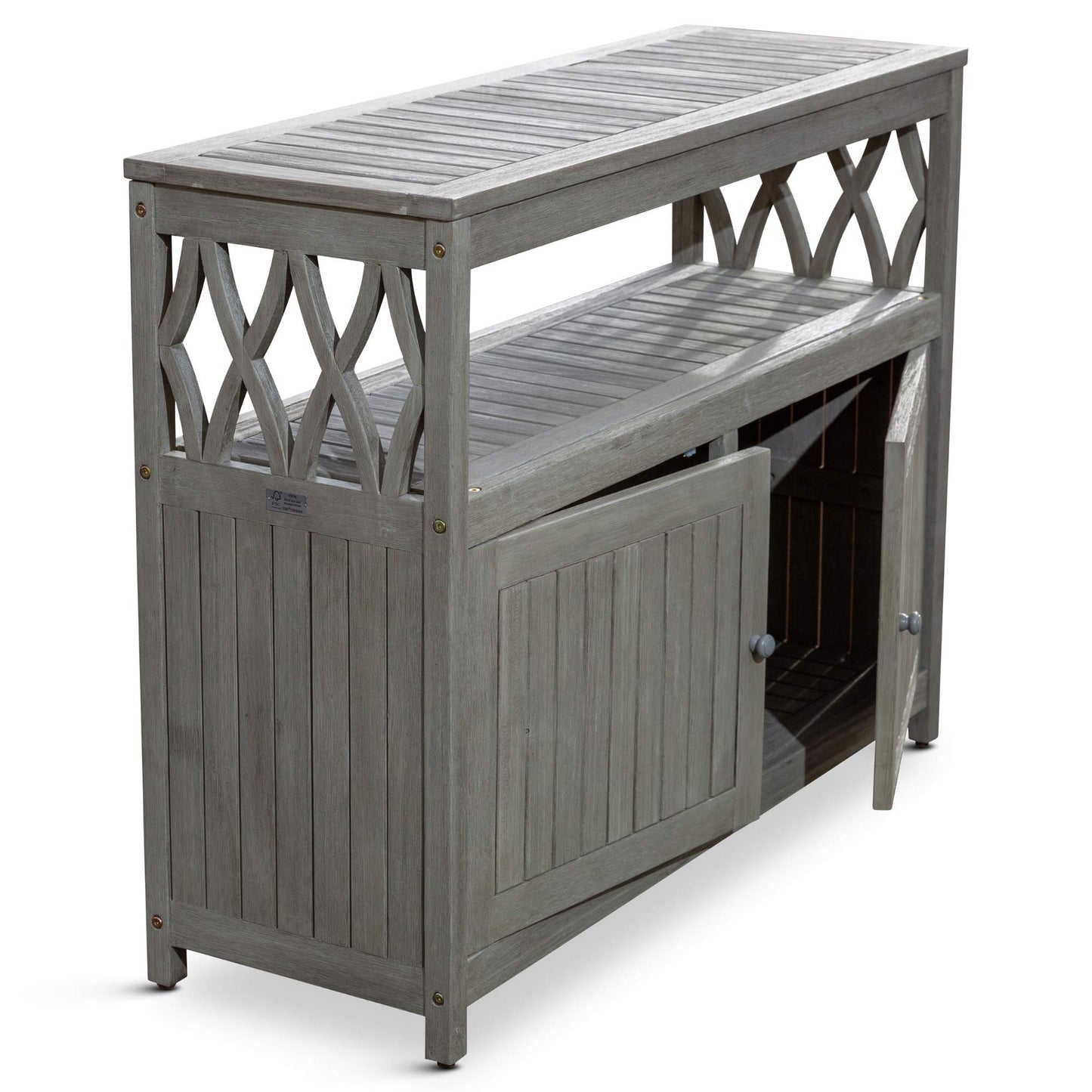 DTY Outdoor Living Longs Peak Eucalyptus Sideboard, Driftwood Gray