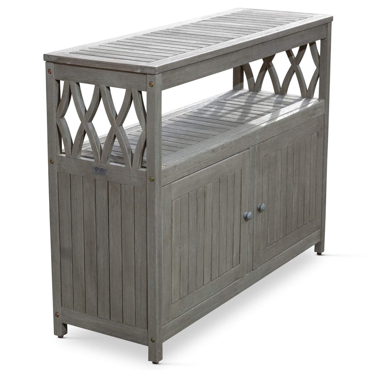 DTY Outdoor Living Longs Peak Eucalyptus Sideboard, Driftwood Gray