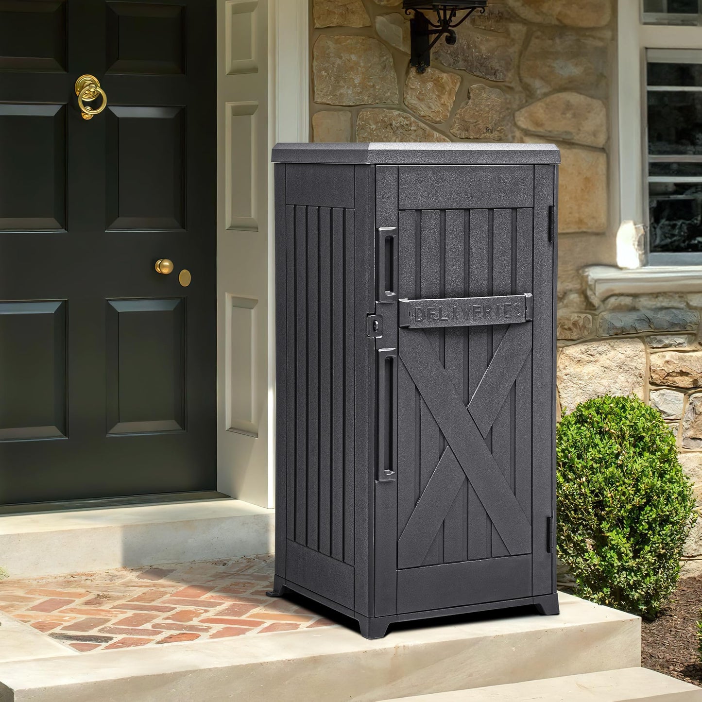 YITAHOME 60 Gallon Large Package Delivery and Storage Box with Lockable Secure, Double-Wall Resin Outdoor Package Delivery and Waterproof Deck Box for Porch, Curbside, 8.5 Cubic feet, Gray